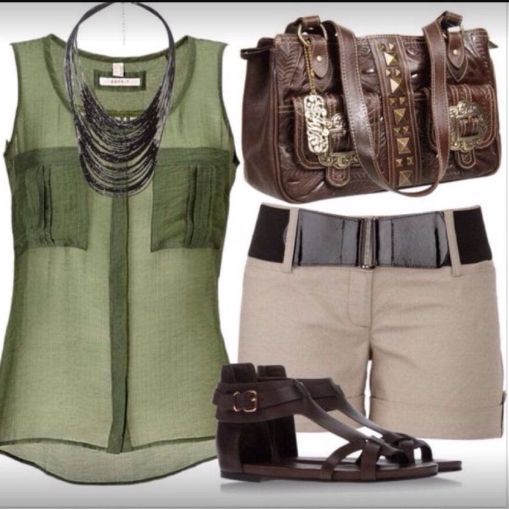 🔴 BP OLIVE GREEN SLEEVELESS BLOUSE NWOT